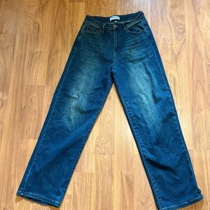 Dark Blue Wide-Leg Jeans